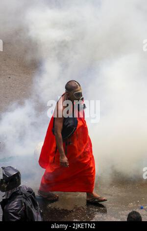 Am 9. Juli 2022 Schlossen Sich Eine große Anzahl von Menschen dem Protest an, der den gegenwärtigen Präsidenten von Sri Lanka, Gotabhaya Rajapaksha, zum Rücktritt forderte. Stockfoto