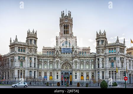 Rathaus von Madrid an der Plaza de Cibeles, Spanien Stockfoto