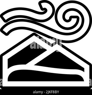 nordlichtsymbol, schwarze Vektorgrafik. Stock Vektor