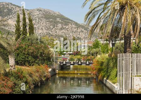 Gocek ist eine kleine Stadt im Bezirk Fethiye in der Provinz Mugla, Türkei. Stockfoto