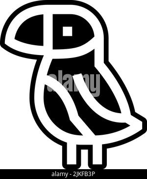 puffin Icon – schwarze Vektorgrafik. Stock Vektor