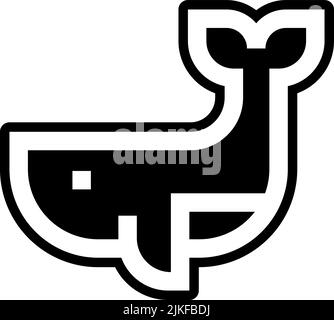 schwarze Vektorgrafik mit orca-Symbol. Stock Vektor