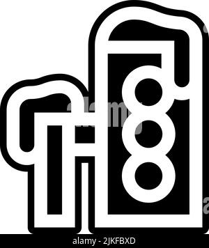 Ampelsymbol, schwarze Vektorgrafik. Stock Vektor