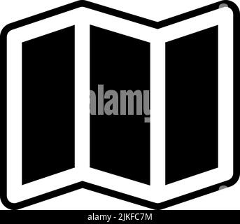 Karten-Symbol, schwarze Vektorgrafik. Stock Vektor