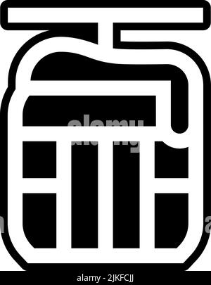 Symbol für Cable Car, schwarze Vektorgrafik. Stock Vektor