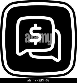 Cyber monday Chat-Symbol schwarze Vektorgrafik. Stock Vektor