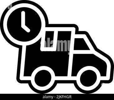 Pickup-Symbol, schwarze Vektorgrafik. Stock Vektor