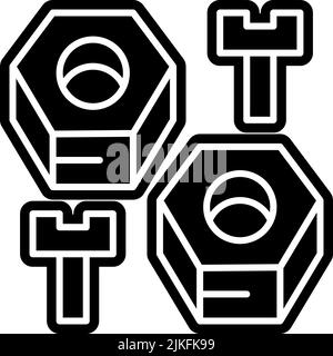 NUTS-Symbol, schwarze Vektorgrafik. Stock Vektor