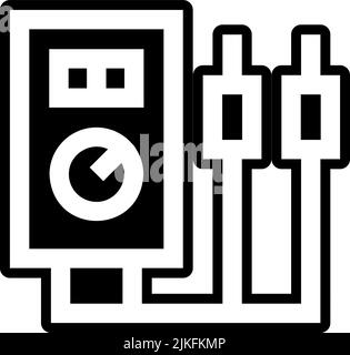 Multimeter-Symbol, schwarze Vektorgrafik. Stock Vektor