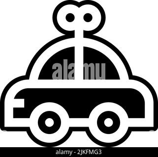 Baby Auto Symbol schwarz Vektor-Illustration. Stock Vektor