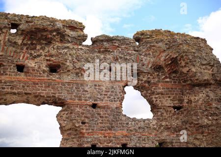 Die Überreste des römischen Badehauses in Wroxeter, Shropshire, England, Großbritannien. Stockfoto