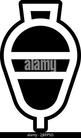 Rotierende Oberseite Symbol schwarze Vektorgrafik. Stock Vektor