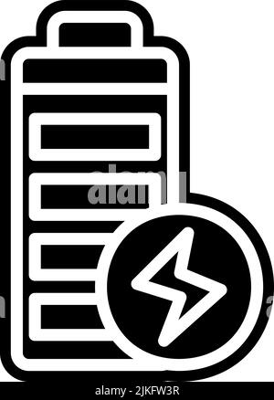 Ladesymbol, schwarze Vektorgrafik. Stock Vektor