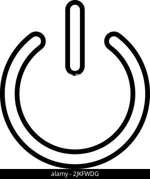 Symbol „Einschalten“, schwarze Vektorgrafik. Stock Vektor