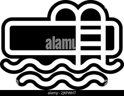 Symbol für Swimmingpool, schwarze Vektorgrafik. Stock Vektor