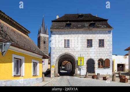 Horní Brána, Telč (UNESCO), Kraj Vysočina, Ceska Republika/Oberes Tor, Telc (UNESCO), Vysocina, Tschechische Republik, Europa Stockfoto
