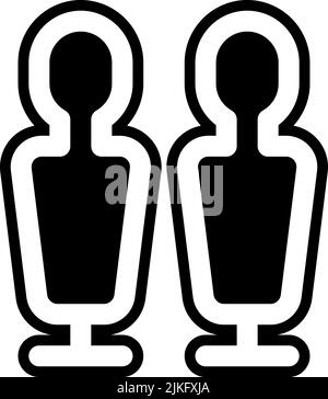 Dummy-Symbol, schwarze Vektorgrafik. Stock Vektor