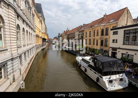 Gent, Belgien - 13. Juli 2018: Der Ketelvaart-Kanal Stockfoto