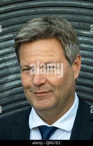 16.06.2022, Deutschland, Bremen, Bremen - Bundesminister für Wirtschaft und Klimaschutz und Vizekanzler Robert Habeck (Buendnis 90/die Grünen), Stockfoto