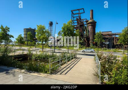 23.05.2022, Deutschland, Nordrhein-Westfalen, Dortmund - Hochofenanlage Phoenix West. Nach der Schließung der alten Hochofenanlage Hoesch im Jahr 1 Stockfoto