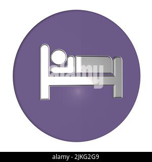 Grafikdesign Logo des Schlafkonzepts Figur im Bett Schlaf Teil des gesunden Lebensstils Konzept Stockfoto