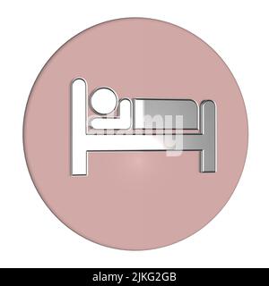 Grafikdesign Logo des Schlafkonzepts Figur im Bett Schlaf Teil des gesunden Lebensstils Konzept Stockfoto