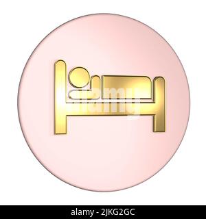 Grafikdesign Logo des Schlafkonzepts Figur im Bett Schlaf Teil des gesunden Lebensstils Konzept Stockfoto