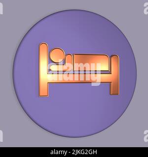 Grafikdesign Logo des Schlafkonzepts Figur im Bett Schlaf Teil des gesunden Lebensstils Konzept Stockfoto