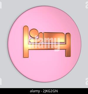 Grafikdesign Logo des Schlafkonzepts Figur im Bett Schlaf Teil des gesunden Lebensstils Konzept Stockfoto