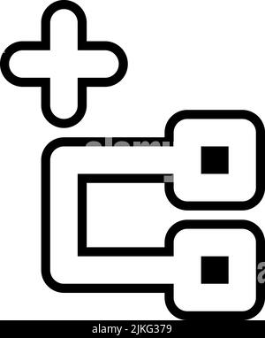 Knotensymbol, schwarze Vektorgrafik. Stock Vektor