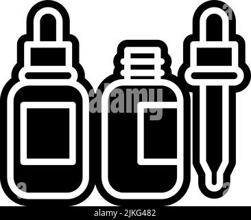 Schwarze Vektorgrafik für Serumsymbol. Stock Vektor