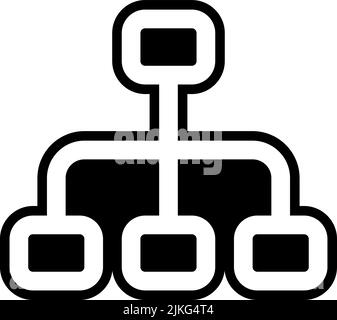 Hierarchisches Struktursymbol, schwarze Vektorgrafik. Stock Vektor