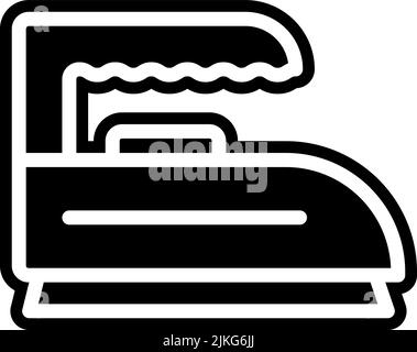 bügeln Symbol schwarze Vektorgrafik. Stock Vektor
