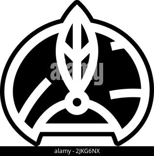 Turban-Symbol, schwarze Vektorgrafik. Stock Vektor