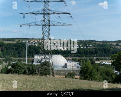 Stillgelegtes Kernkraftwerk in Obrigheim Stockfoto