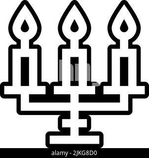 Kerze Symbol schwarz Vektor-Illustration. Stock Vektor