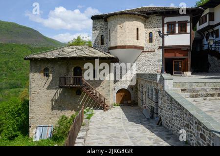 Blick auf das Kloster St. Johannes der Täufer Bigorski auf Mazedonien Stockfoto