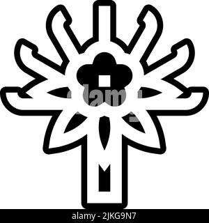 Kumade Icon schwarze Vektorgrafik. Stock Vektor