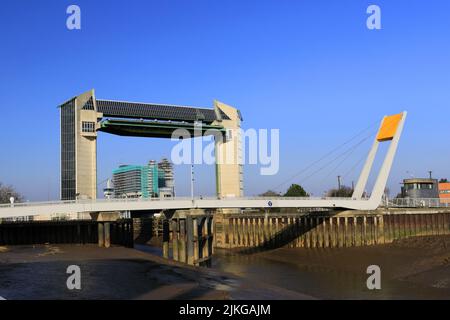 Der Fluss Hull Gezeitenflutwehr, Kingston-upon-Hull, East Riding of Yorkshire, Humberside, England, Großbritannien Stockfoto