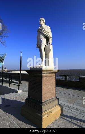 William De La Pole Statue, Nelson Street, Hull Marina, Kingston-upon-Hull, East Riding of Yorkshire, Humberside, England, Großbritannien Stockfoto