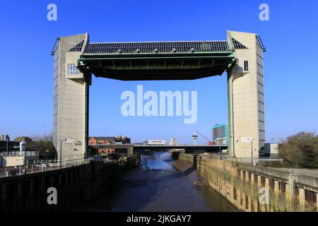 Der Fluss Hull Gezeitenflutwehr, Kingston-upon-Hull, East Riding of Yorkshire, Humberside, England, Großbritannien Stockfoto