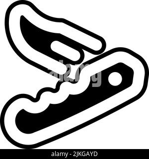 schweizer Armee Messer Symbol schwarz Vektor-Illustration. Stock Vektor