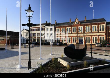 Architektur in Nelson Street, Hull Marina, Kingston-upon-Hull, East Riding of Yorkshire, Humberside, England, Großbritannien Stockfoto