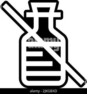 Symbol „kein Alkohol“, schwarze Vektorgrafik. Stock Vektor