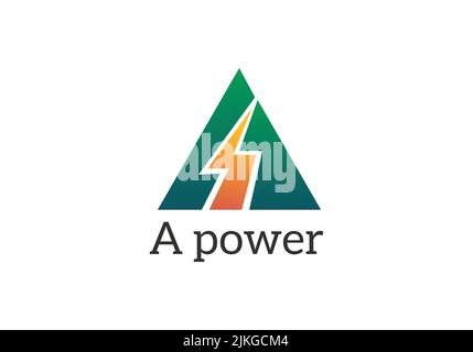 Eine Buchstabenvorlage für das Power Logo Stock Vektor