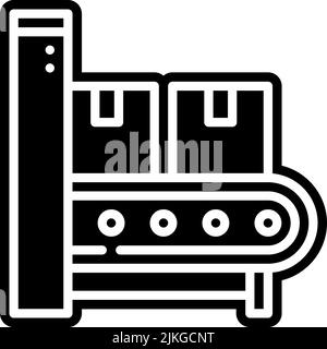 Symbol für das Transportband, schwarze Vektorgrafik. Stock Vektor