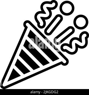 Konfetti-Symbol, schwarze Vektorgrafik. Stock Vektor