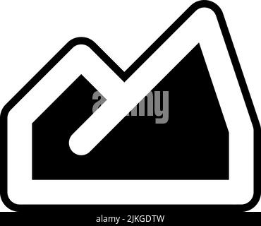 Symbol für Landschaft, schwarze Vektorgrafik. Stock Vektor