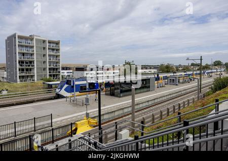 2022-08-02 14:48:54 ZANDVOORT - Zandvoort aan Zee Station in der Nähe der Zandvoort-Schaltung im Vorfeld des Großen Preises der Niederlande, die auf der Strecke Anfang September stattfinden wird. ANP ROBIN VAN LONKHUIJSEN niederlande Out - belgien Out Stockfoto
