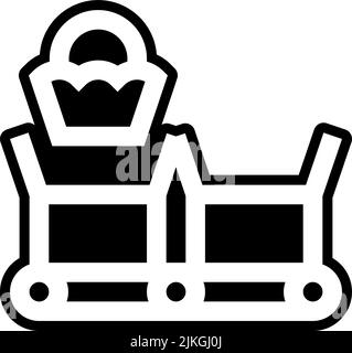 Symbol für das Transportband, schwarze Vektorgrafik. Stock Vektor